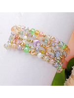 5PCS - Faceted Beaded Multi Layered Stretch Bracelets