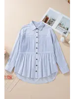 Sky Blue Stripe Striped Buttoned up Long Sleeve Shirt