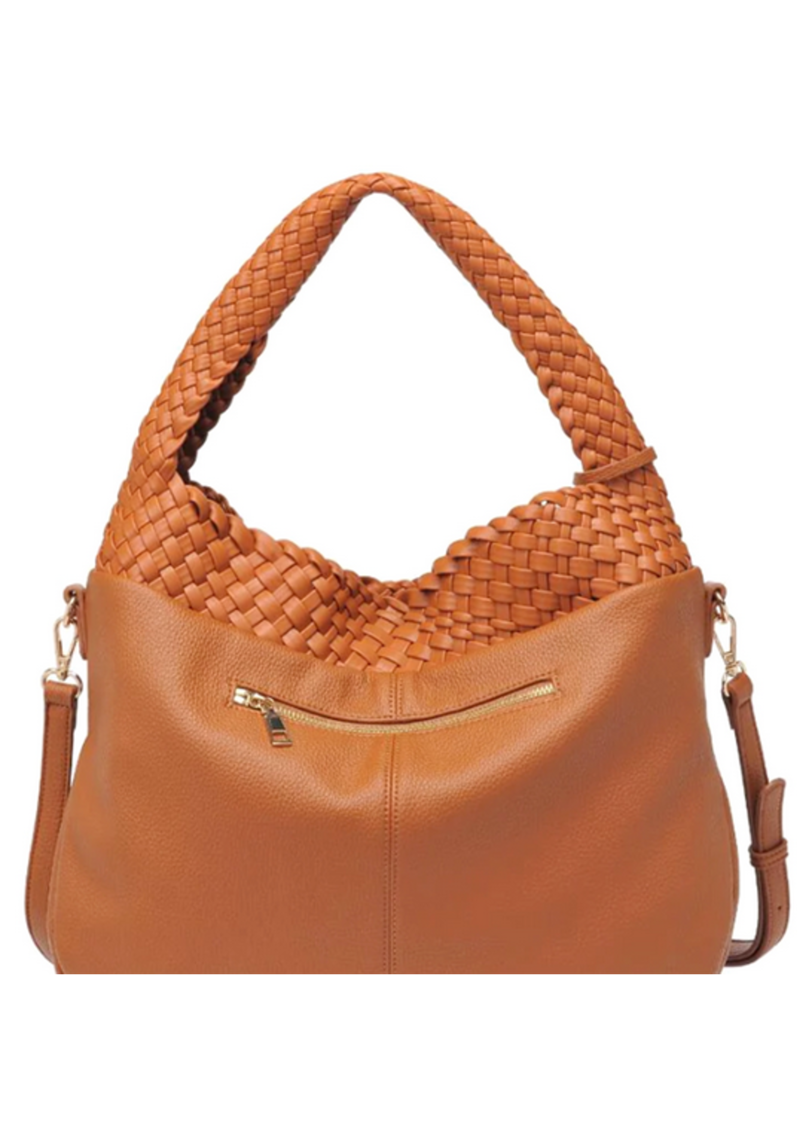 WOVEN DETAILS SMOOTH MAJESTIQUE HOBO BAG