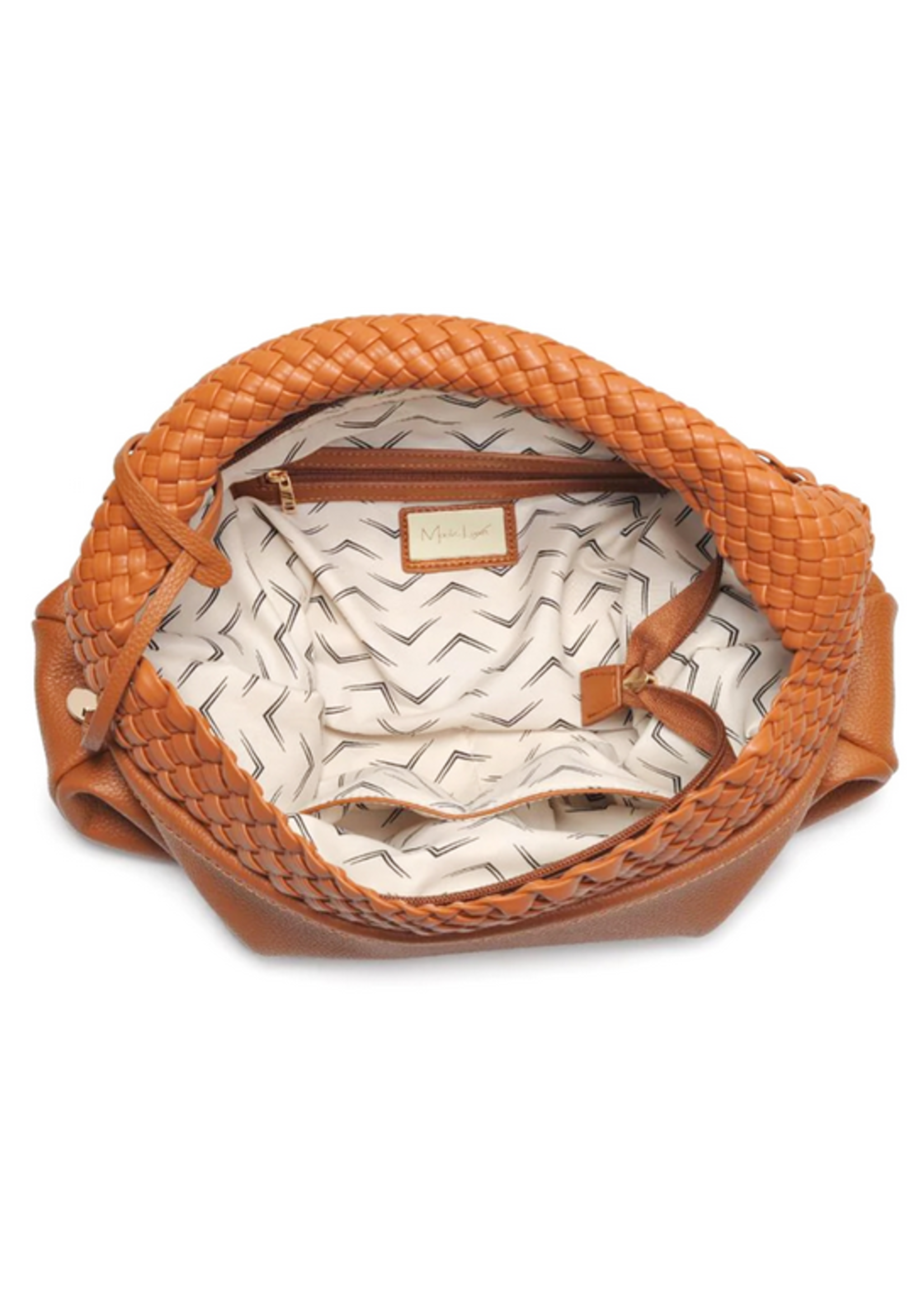 WOVEN DETAILS SMOOTH MAJESTIQUE HOBO BAG