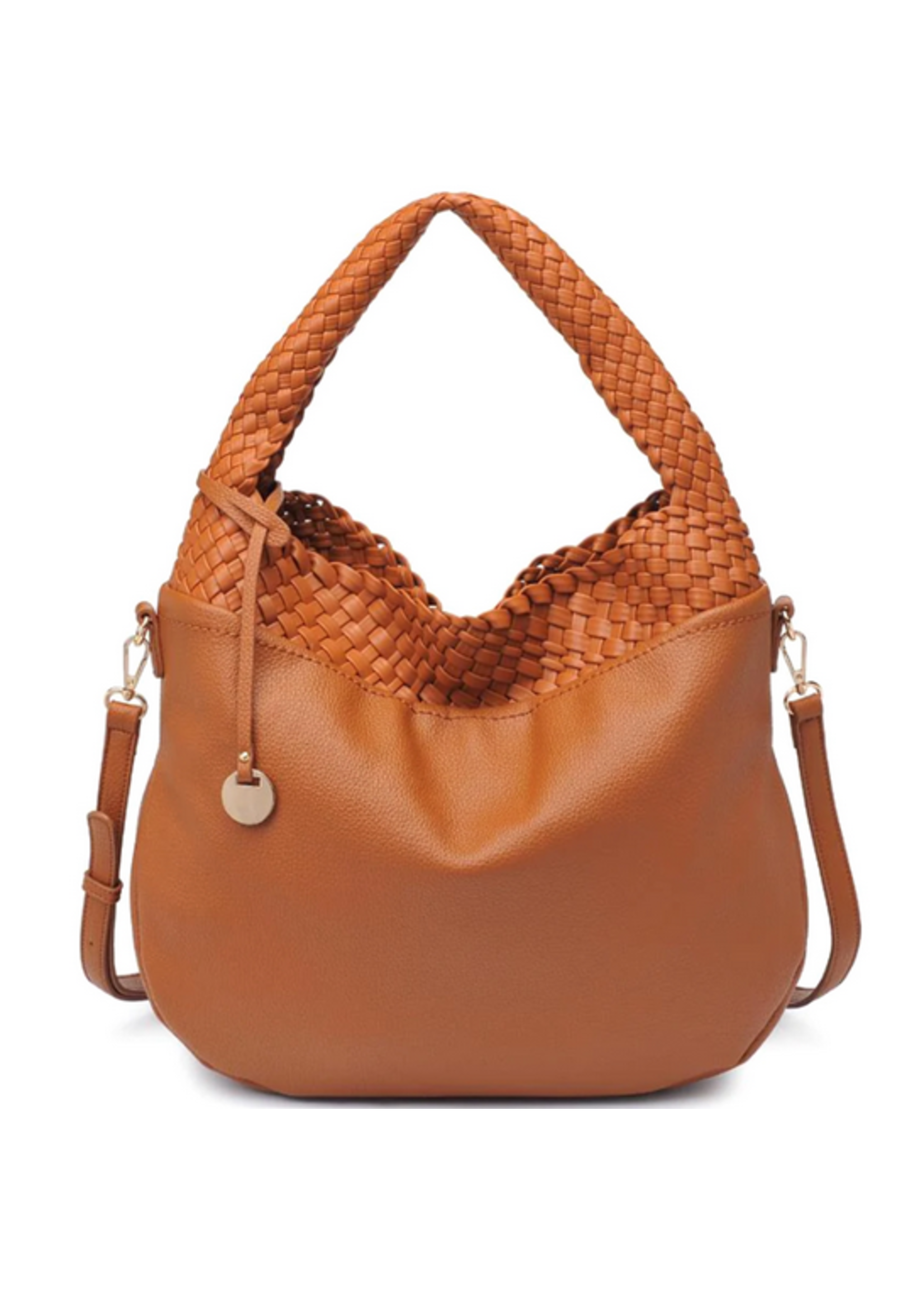 WOVEN DETAILS SMOOTH MAJESTIQUE HOBO BAG