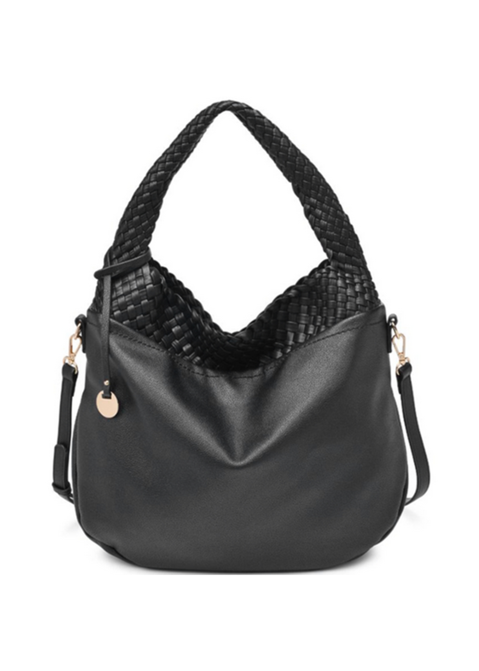 WOVEN DETAILS SMOOTH MAJESTIQUE HOBO BAG