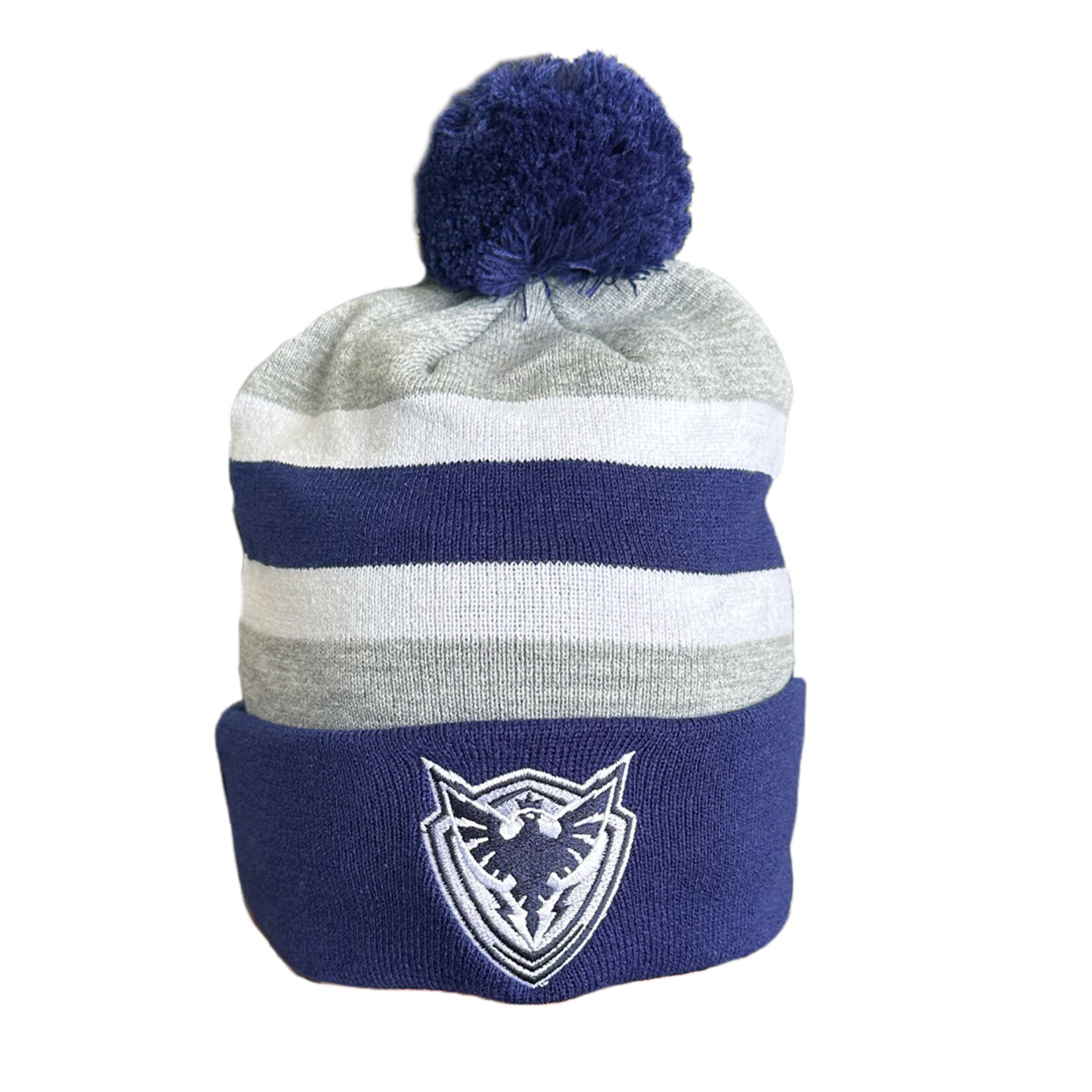 Tuque lignée en tricot avec pompon - MGB