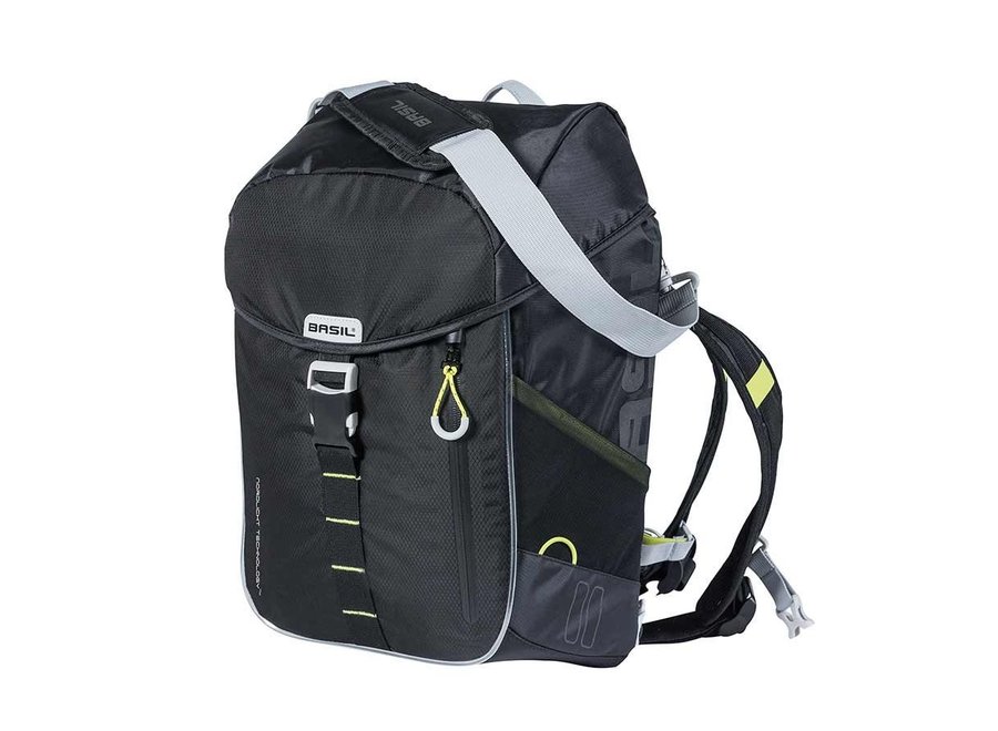 Basil, Miles, Backpack, Nordlicht Technology LED, 17L, Black/Lime