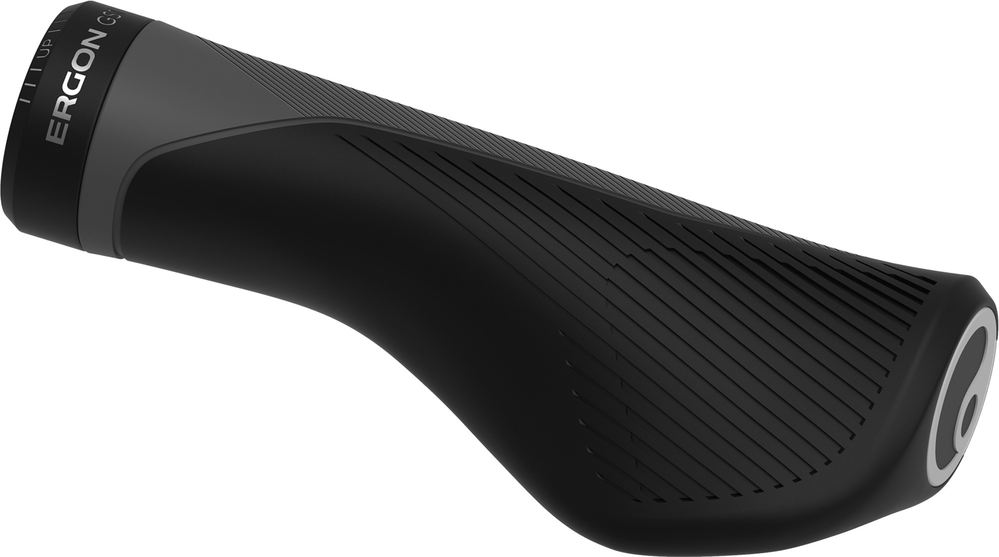 Poignées De Guidon Ergonomiques Ergon - Noir, Caoutchouc, 205g, Pour VTT Et Longue Distance