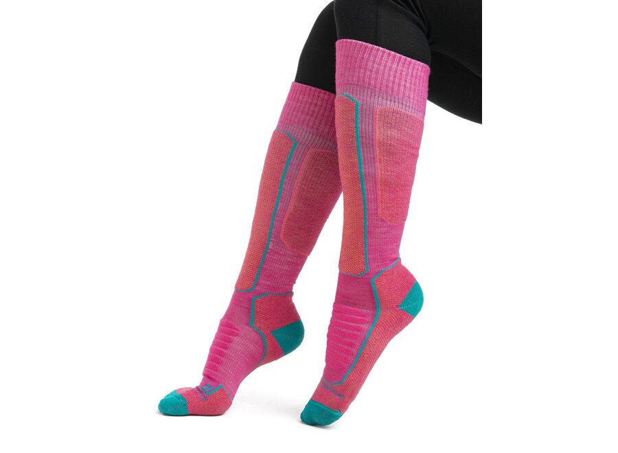 Icebreaker Women's Merino Ski+ Medium Over the Calf Socks - Med - Tempo/Flux Green