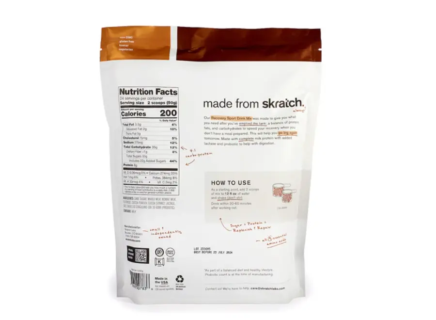 Skratch Labs Recovery Sport Drink Mix - Chocolate, 24-Serving Resealable Pouch