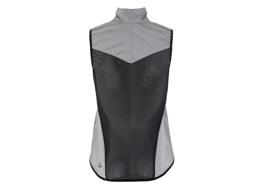 Craft Adv Essence Lumen Women's Wind Vest - Silver Reflective/Black