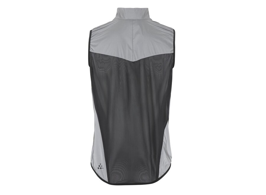Craft Adv Essence Lumen Men's Wind Vest - Silver Reflective/Black