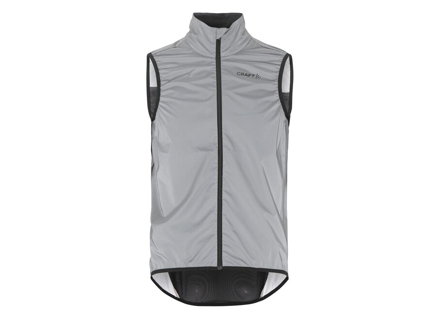 Craft Adv Essence Lumen Men's Wind Vest - Silver Reflective/Black