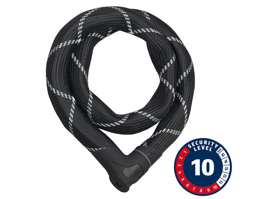 Abus, IvyTex IVEN 8210K, Chain Lock, Key, 8mm, 85cm, 2.8', Black