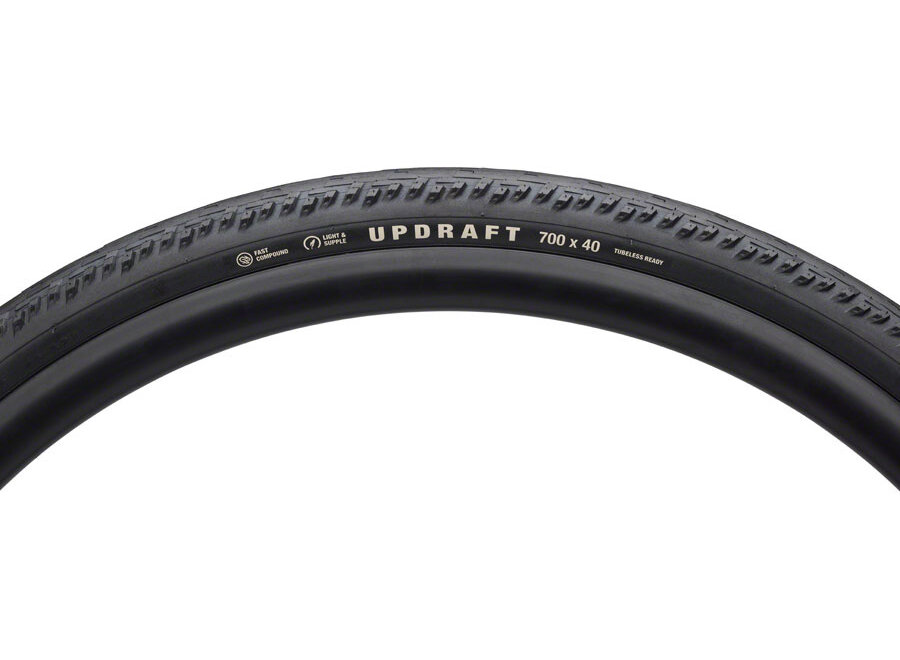 Teravail Updraft, Tubeless Tire, Folding, Black, Light and Supple, Fast Compound