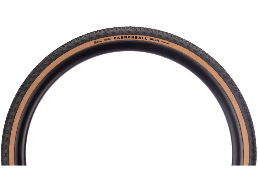 Teravail Cannonball Tire - 700 x 45, Tubeless, Folding, Tan, Light and Supple, Fast Compound