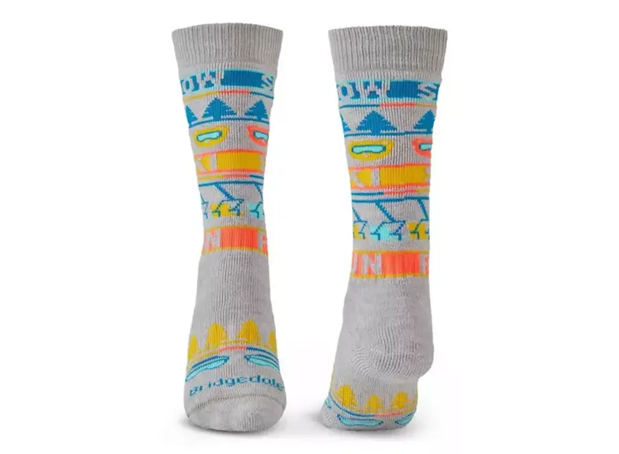 Bridgedale Ski Merino Over Calf Junior Socks - 2 Pack - Grey