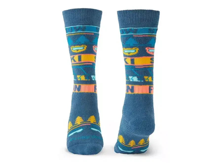 Bridgedale Ski Merino Over Calf Junior Socks - 2 Pack - Blue