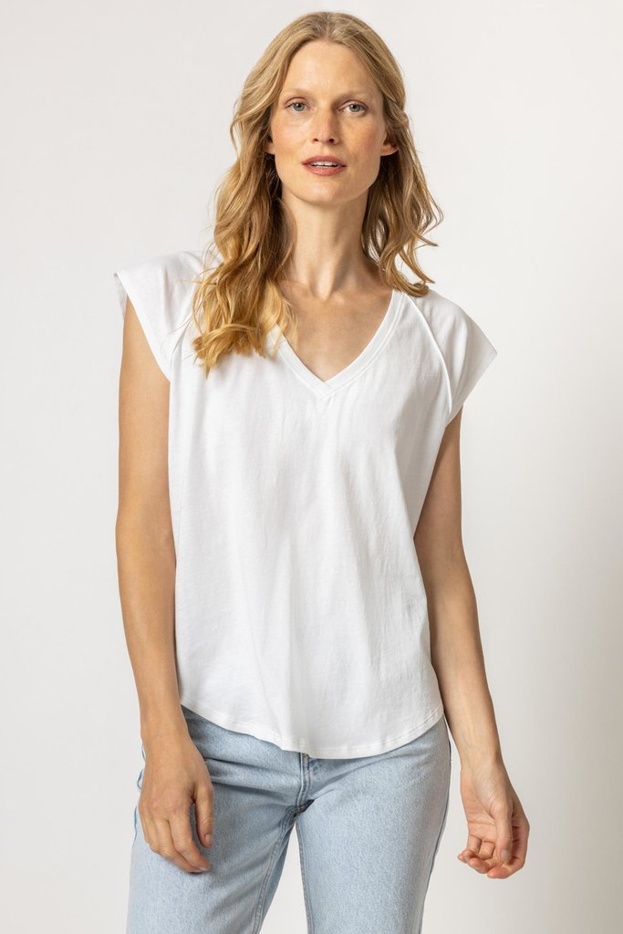 Lilla P Short Sleeve V-Neck Raglan