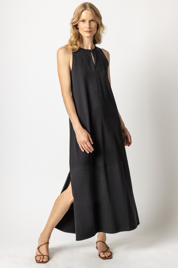 Lilla P Sleeveless Keyhole Maxi Dress