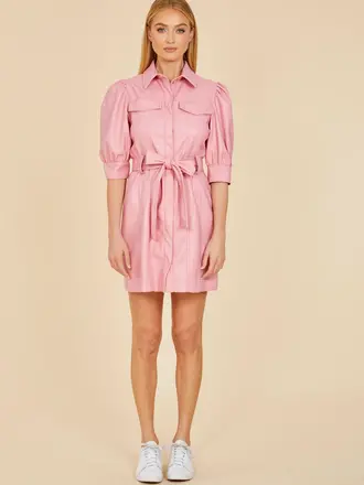 Dolce Cabo Vegan Leather Belted Dress