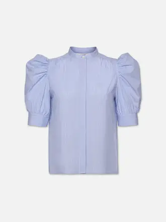 Frame Ruched Puff Sleeve Shirt
