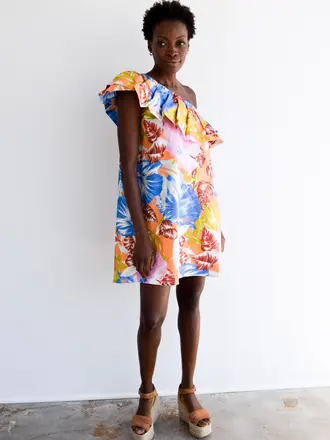 Never A Wallflower One Shoulder Dress