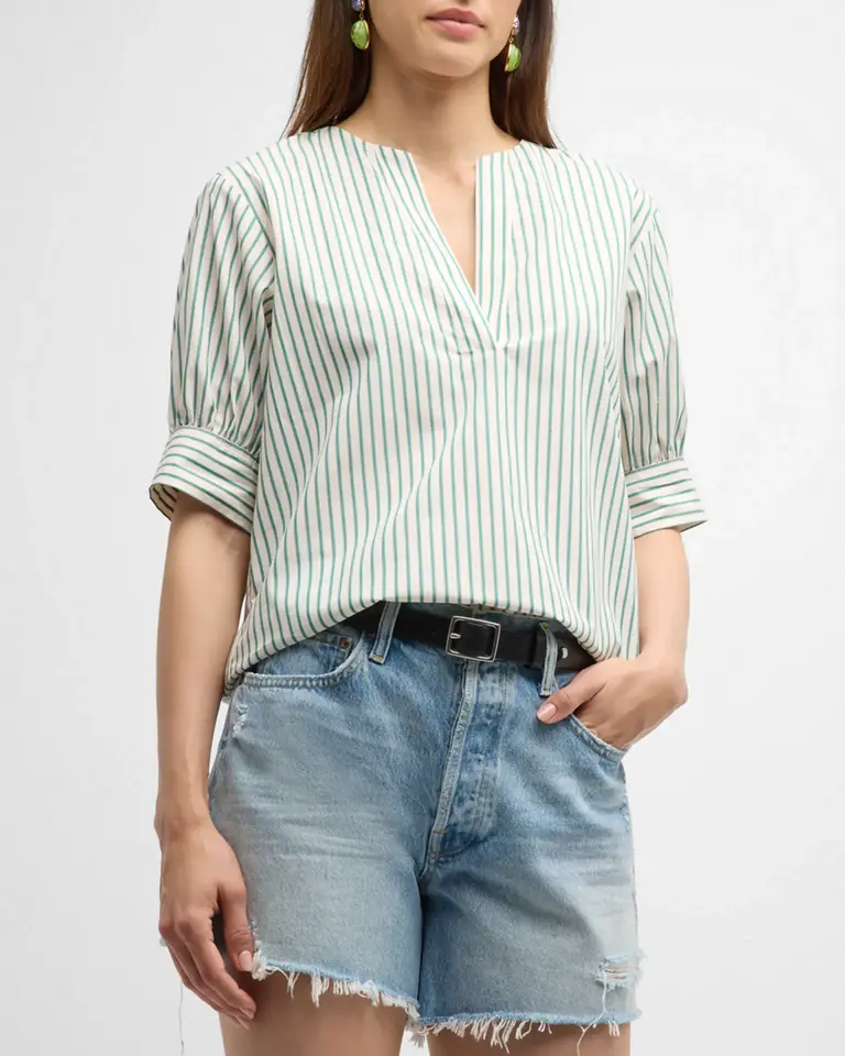 Frame V-Neck Popover Top