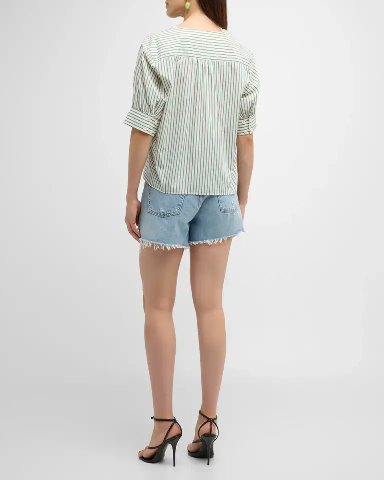 Frame V-Neck Popover Top