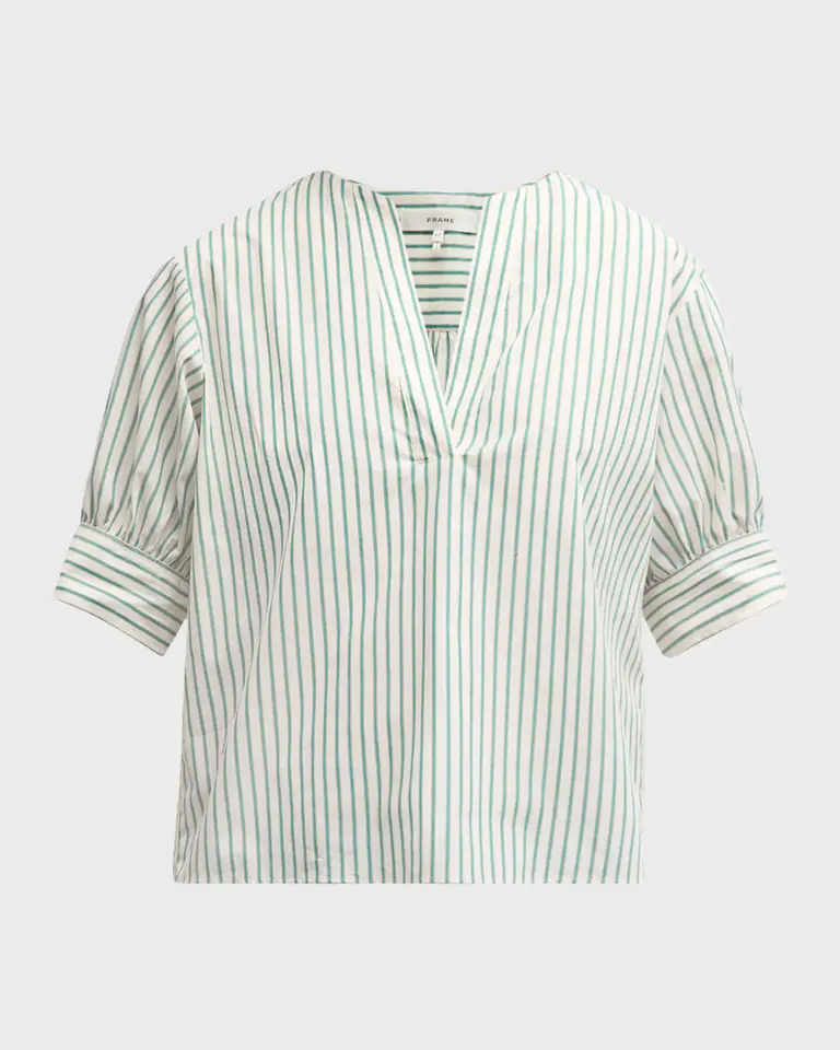 Frame V-Neck Popover Top