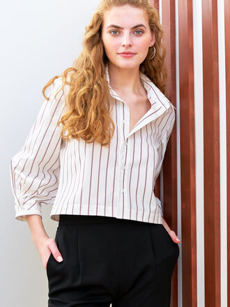 Finley Crop Pinstripe Emmy Shirt
