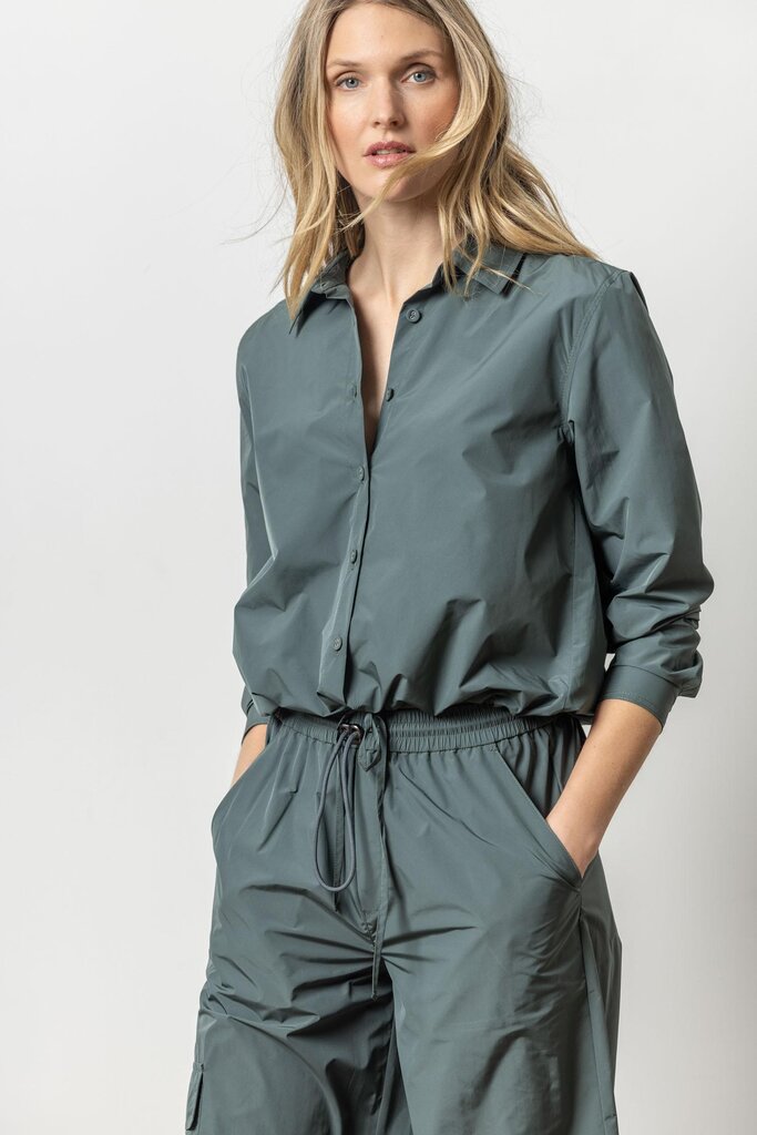 Lilla P Nylon Drawstring Button Down