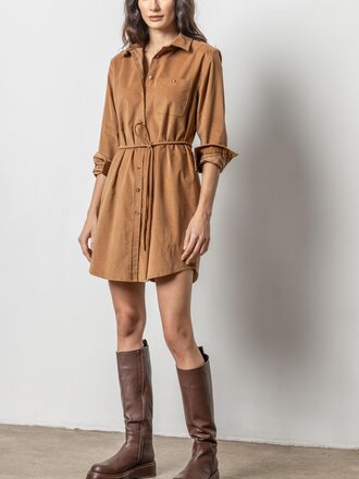 Lilla P Corduroy Shirt Dress