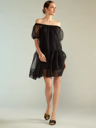 Cynthia Rowley Organza Off Shoulder Mini Dress