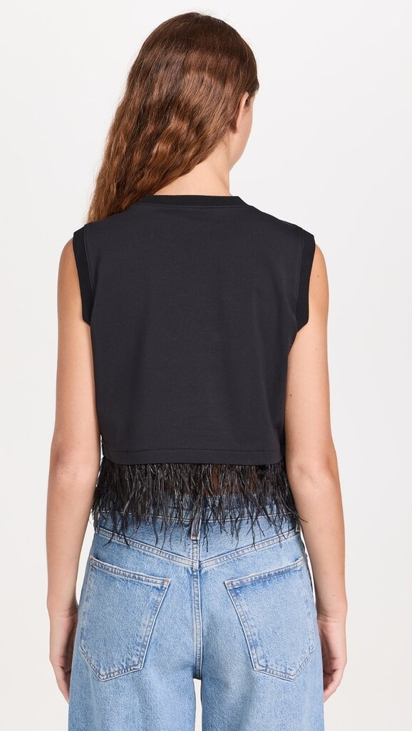 Cinq A Sept Cropped Feather Tee