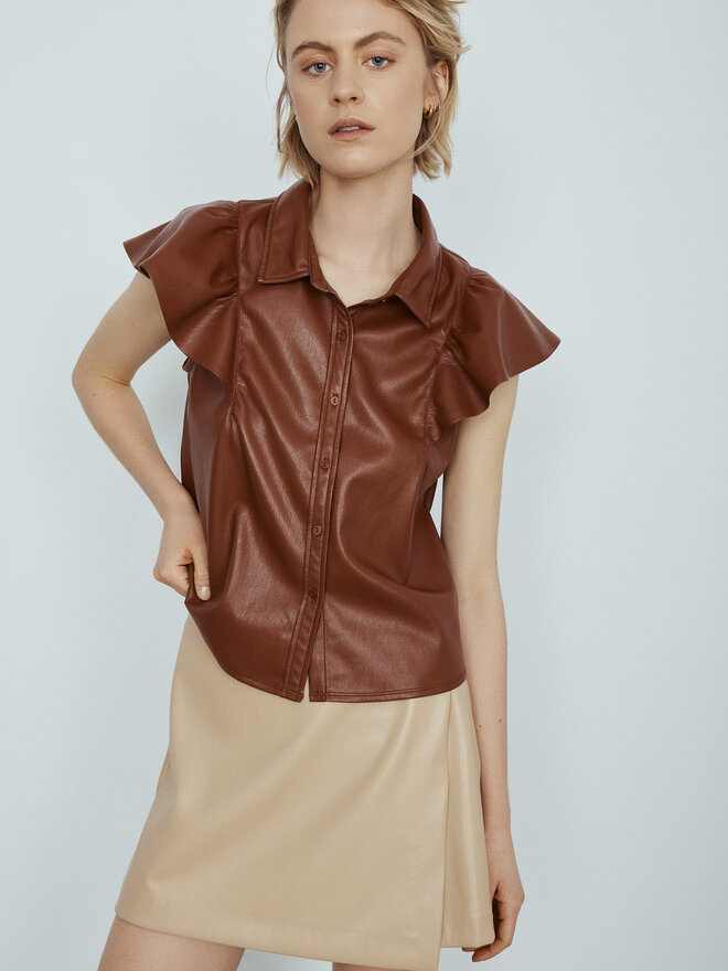 Melissa zip up faux leather mini skirt hot sale