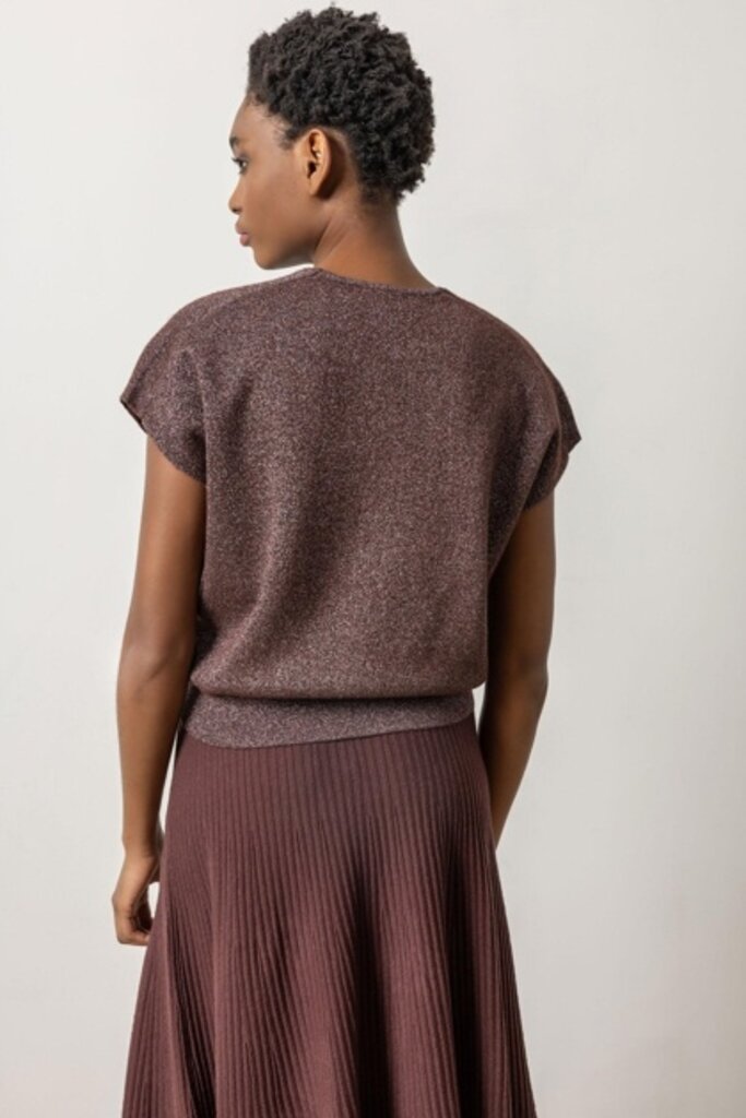 Metallic v neck sweater discount
