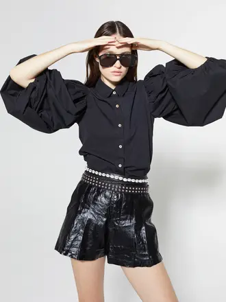 Lanhtropy Frida Metallic Linen Shorts