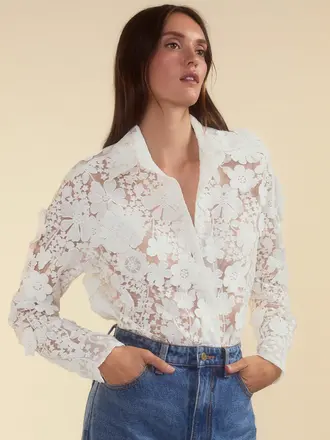 Cynthia Rowley Blooming Lace Shirt