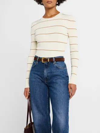 Frame Striped Rib Crew