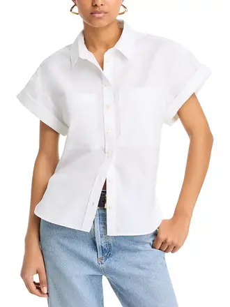 Frame S/S Cuffed Button Up