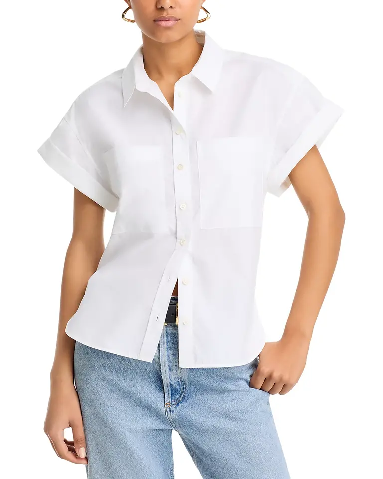 Frame S/S Cuffed Button Up