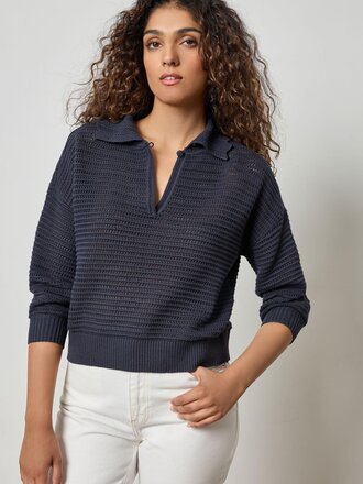 Lilla P Scalloped Collar Sweater