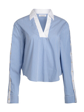 Naadam Woven Polo with Button Detail