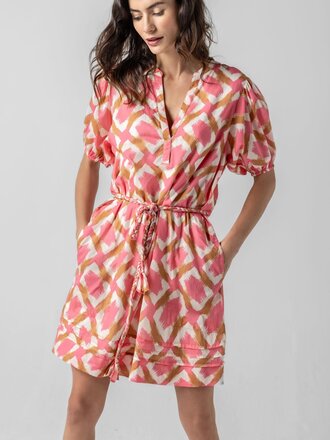 Lilla P Shirred Elbow Sleeve Dress