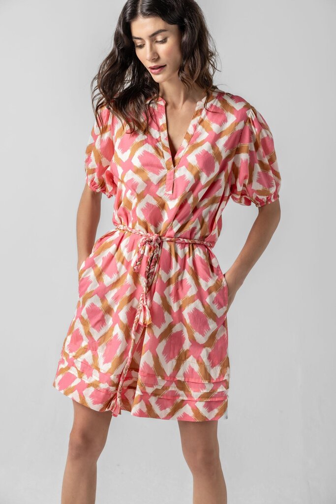 Lilla P Shirred Elbow Sleeve Dress