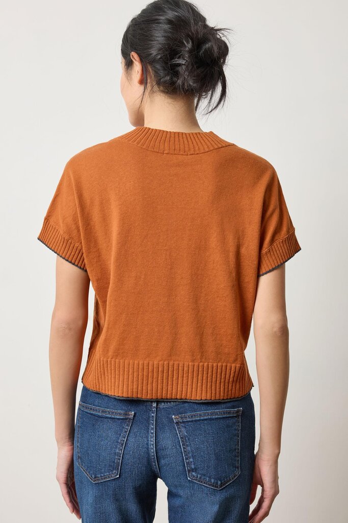 Lilla P Short Sleeve V-Neck Sweater
