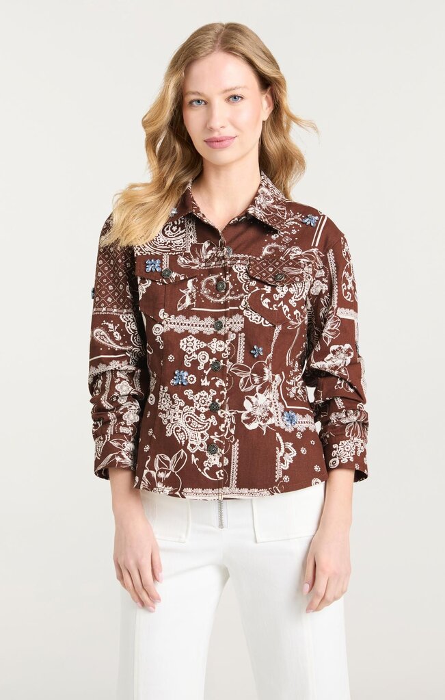 Cinq A Sept Bandana Scrunched Military Jacket