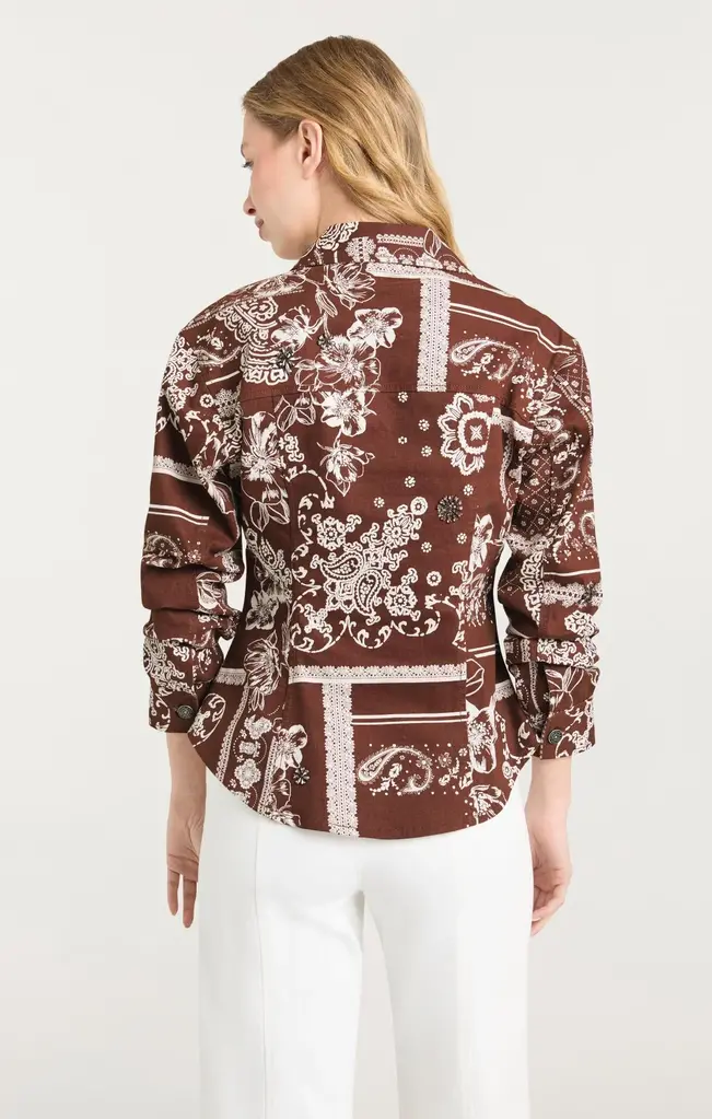 Cinq A Sept Bandana Scrunched Military Jacket