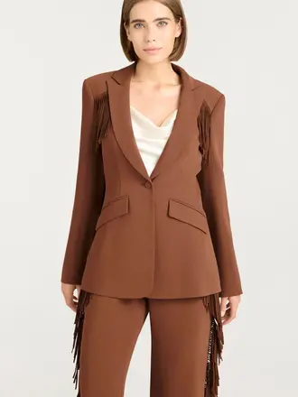 Cinq A Sept Suede Fringe Cheyenne Blazer