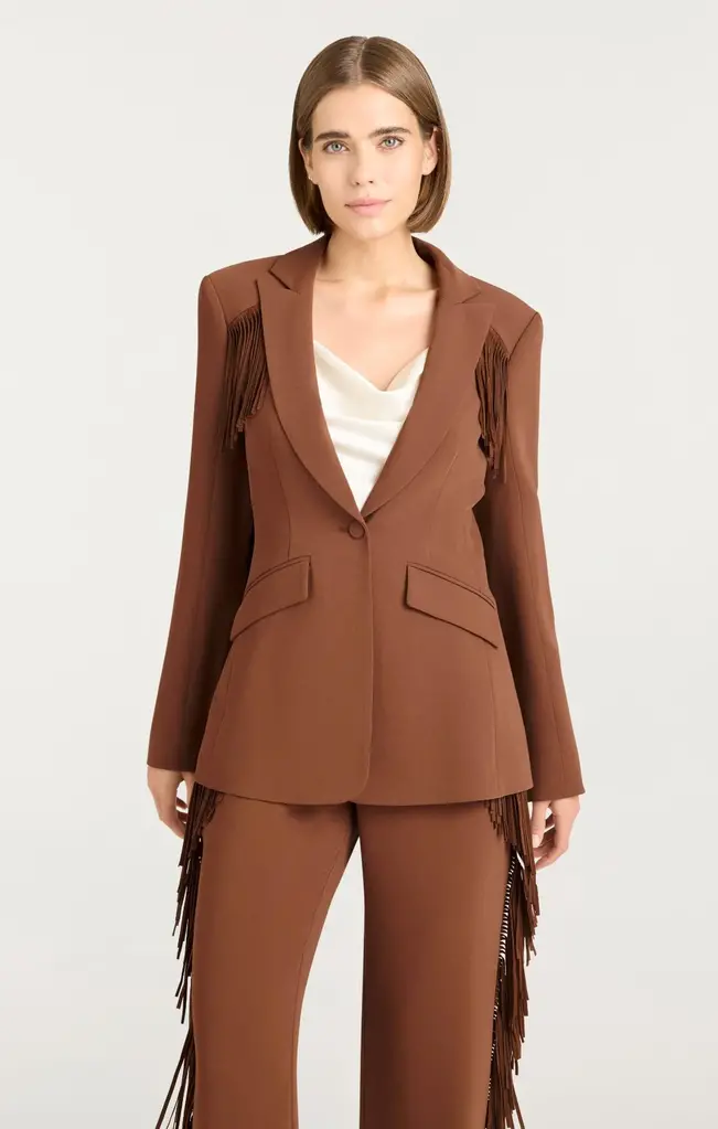 Cinq A Sept Suede Fringe Cheyenne Blazer
