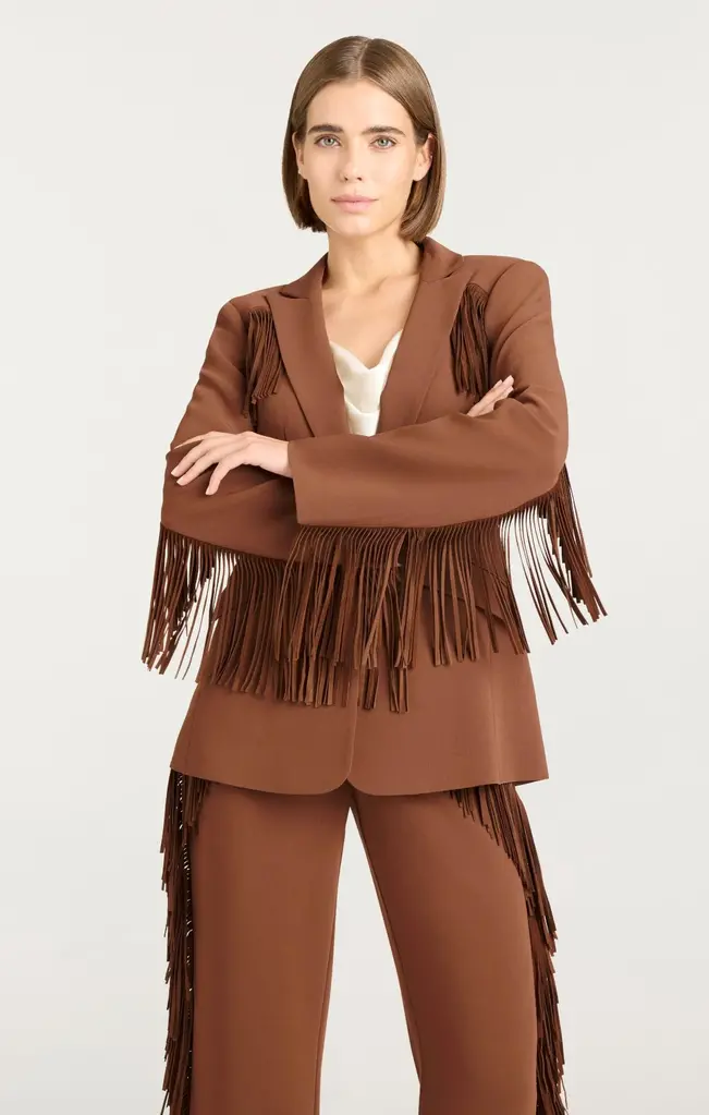 Cinq A Sept Suede Fringe Cheyenne Blazer