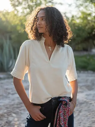 Voyageur by Mersea Sweet Clementine V-Neck Top